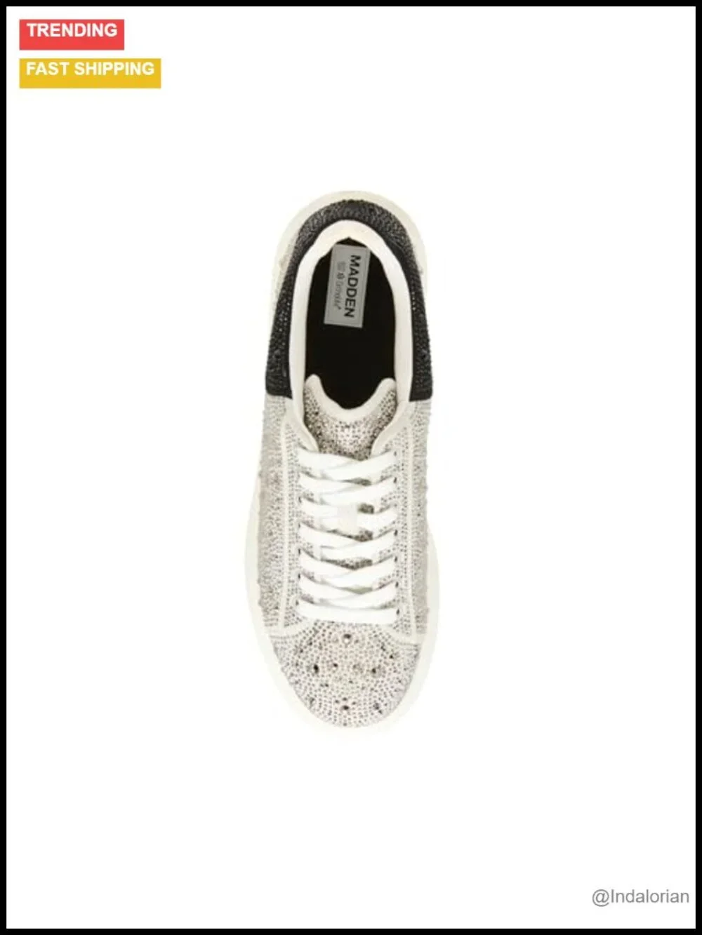 Rhinestone Fashion Sneakers Lace-Up Low Top